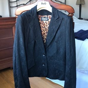 D&G Dolce&Gabbana black lace blazer